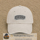 Casquette Beige clair délavé motif Message Daddy 5 cm - vue principale