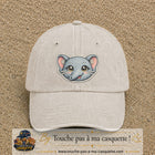 Casquette Beige clair délavé motif Éléphant kawaii 7 cm - vue principale