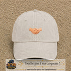 Casquette Beige clair délavé 100% coton avec motif Poignée de main 3 cm - image principale