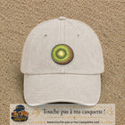 Casquette Beige clair délavé motif Kiwi frais 7 cm - vue principale