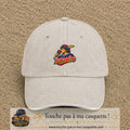 Casquette baseball Beige clair délavé 100% coton avec motif Roméo 7 cm - image principale