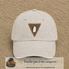 Casquette baseball Beige clair délavé 100% coton avec visuel Pingouin panneau 7 cm - image produit principale