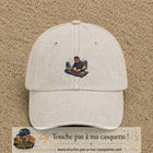 Casquette Beige clair délavé 100% coton avec motif DJ aux platines 5 cm - image principale