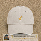 Casquette Beige clair délavé motif Girafe 3 cm - vue principale