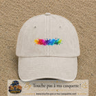 Casquette baseball Beige clair délavé 100% coton avec visuel Éclaboussure peinture 3 cm - image produit principale