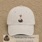 Casquette Beige clair délavé 100% coton avec motif Autruche souriante 7 cm - image principale