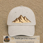 Casquette Beige clair délavé 100% coton avec motif Montagnes bohèmes 7 cm - image principale