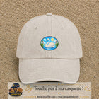 Casquette baseball Beige clair délavé 100% coton avec visuel Cygne sur lac 5 cm - image produit principale