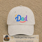 Casquette baseball Beige clair délavé 100% coton avec visuel Dad coloré 7 cm - image produit principale