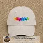 Casquette baseball Beige clair délavé 100% coton avec visuel Éclaboussure peinture 5 cm - image produit principale