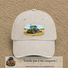 Casquette baseball Beige clair délavé 100% coton avec motif Tracteur agricole 7 cm - image principale