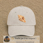 Casquette baseball Beige clair délavé 100% coton avec visuel Coquillage marin 7 cm - image produit principale