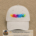 Casquette baseball Beige clair délavé 100% coton avec visuel Éclaboussure peinture 7 cm - image produit principale