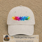 Casquette baseball Beige clair délavé 100% coton avec visuel Éclaboussure peinture 7 cm - image produit principale