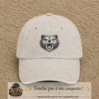 Casquette Beige clair délavé motif Ours rugissant 7 cm - vue principale