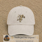 Casquette Beige clair délavé 100% coton avec motif Momie effrayante 7 cm - image principale