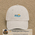 Casquette Beige clair délavé 100% coton avec motif Out of Office vague soleil 3 cm - image principale