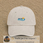 Casquette Beige clair délavé 100% coton avec motif Out of Office vague soleil 3 cm - image principale