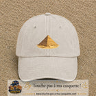 Casquette baseball Beige clair délavé 100% coton avec motif Pyramide égyptienne 7 cm - image principale