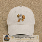Casquette baseball Beige clair délavé 100% coton avec visuel Oreille gourmande 7 cm - image produit principale