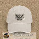 Casquette Beige clair délavé motif Hibou sage 7 cm - vue principale