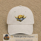 Casquette baseball Beige clair délavé 100% coton avec visuel Éclair ailé sport 7 cm - image produit principale
