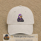 Casquette Beige clair délavé 100% coton avec motif Canard rappeur violet 7 cm - image principale