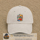 Casquette Beige clair délavé 100% coton avec motif Créateur digital au laptop 7 cm - image principale
