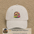 Casquette baseball Beige clair délavé 100% coton avec visuel Miam de nez 7 cm - image produit principale