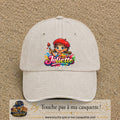 Casquette baseball Beige clair délavé 100% coton avec motif Juliette 7 cm - image principale