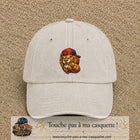 Casquette Beige clair délavé 100% coton avec motif Lion casquette street 7 cm - image principale