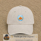 Casquette Beige clair délavé 100% coton avec motif Poisson rouge dans bocal 5 cm - image principale