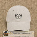 Casquette Beige clair délavé motif Chien rieur 5 cm - vue principale