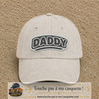 Casquette Beige clair délavé motif Message Daddy 7 cm - vue principale
