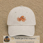 Casquette Beige clair délavé motif Poulpe marin 5 cm - vue principale