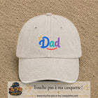 Casquette baseball Beige clair délavé 100% coton avec visuel Dad coloré 5 cm - image produit principale