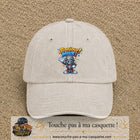 Casquette baseball Beige clair délavé 100% coton avec motif Bonjour Mike 7 cm - image principale