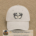 Casquette Beige clair délavé motif Chiot peluche 7 cm - vue principale