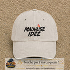Casquette Beige clair délavé 100% coton avec motif Mauvaise idée 7 cm - image principale