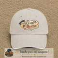 Casquette baseball Beige clair délavé 100% coton avec visuel Ça suffit Maurice avec personnage 7 cm - image produit principale