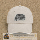 Casquette Beige clair délavé motif Message Always Happy 7 cm - vue principale