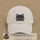 Casquette Beige clair délavé motif Chaton étoilé 7 cm - vue principale