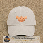 Casquette Beige clair délavé 100% coton avec motif Poignée de main 5 cm - image principale