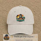 Casquette Beige clair délavé 100% coton avec motif Stay Chill squelette plage 7 cm - image principale