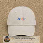 Casquette baseball Beige clair délavé 100% coton avec visuel Prénom Arthur coloré 3 cm - image produit principale