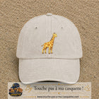Casquette Beige clair délavé motif Girafe 7 cm - vue principale
