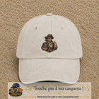 Casquette baseball Beige clair délavé 100% coton avec visuel Pirate au trésor 7 cm - image produit principale