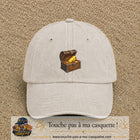 Casquette baseball Beige clair délavé 100% coton avec motif Coffre au trésor 5 cm - image principale