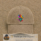 Image principale casquette Beige foncé délavé avec motif Bouquet de cristaux 7 cm