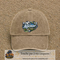Casquette Beige foncé délavé avec motif Agénor fan de foot en 7 cm – vue principale
